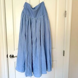 Blue Maxi Skirt with mixed material Size M